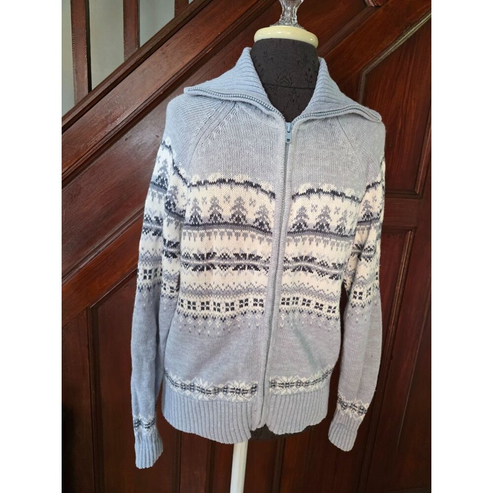 Vintage Tiara International Medium Nordic Zip-Up Sweater